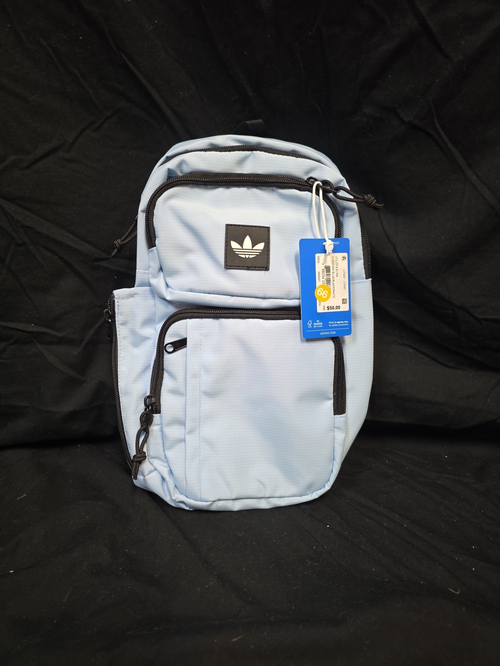 Adidas Light Blue Men's Backpack with Multiple Pockets